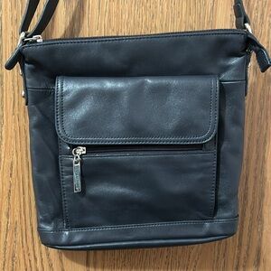 Giani Bernini Black Genuine Leather Crossbody Purse